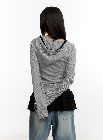 button-stripe-hoodie-top-ca508