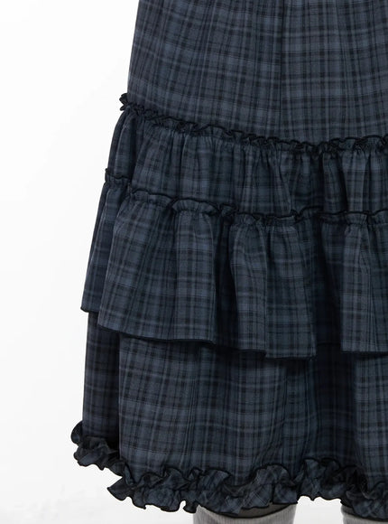 plaid-frill-tiered-midi-skirt-ia523