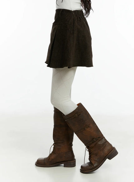 fleece-lined-pleated-mini-skirt-cd523