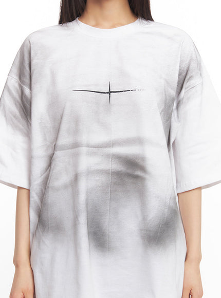 Spray-Dye Graphic Oversize T-Shirt IY502