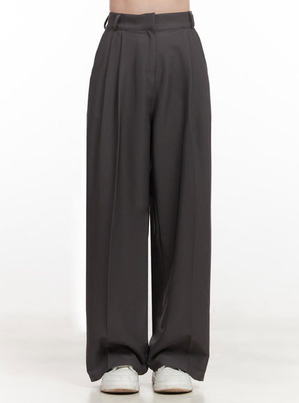 Classic Pintuck Wide-Fit Slacks IJ527