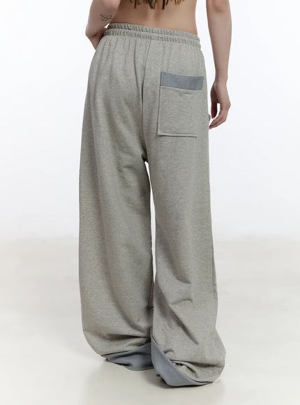 Two-Toned Wide-Leg Sweatpants CA502