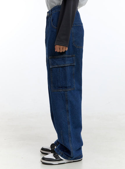 mens-cargo-pocket-denim-wide-leg-pants-dark-blue-ig416