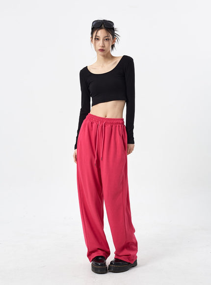 Color Wide Leg Sweatpants CM310