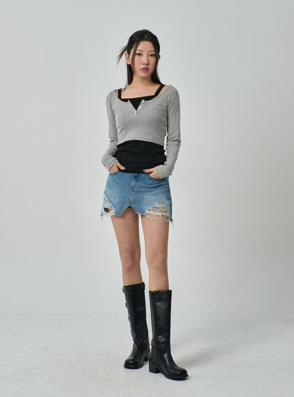 Scoop Neck Cropped Top IF315