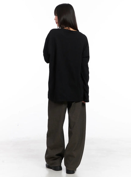 Graphic Oversized Long Sleeve Tee CN521