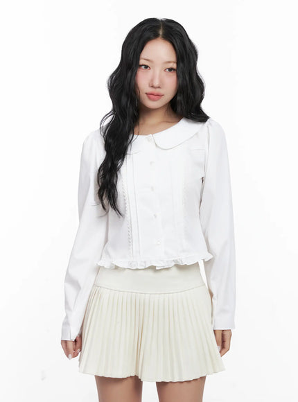 elegant-pintuck-lace-blouse-cn514