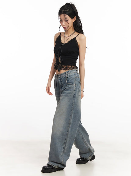 Ginny Washed Wide-Leg Jeans CA514