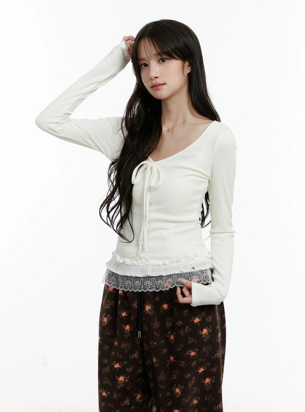 lace-trimmed-long-sleeve-top-cd514