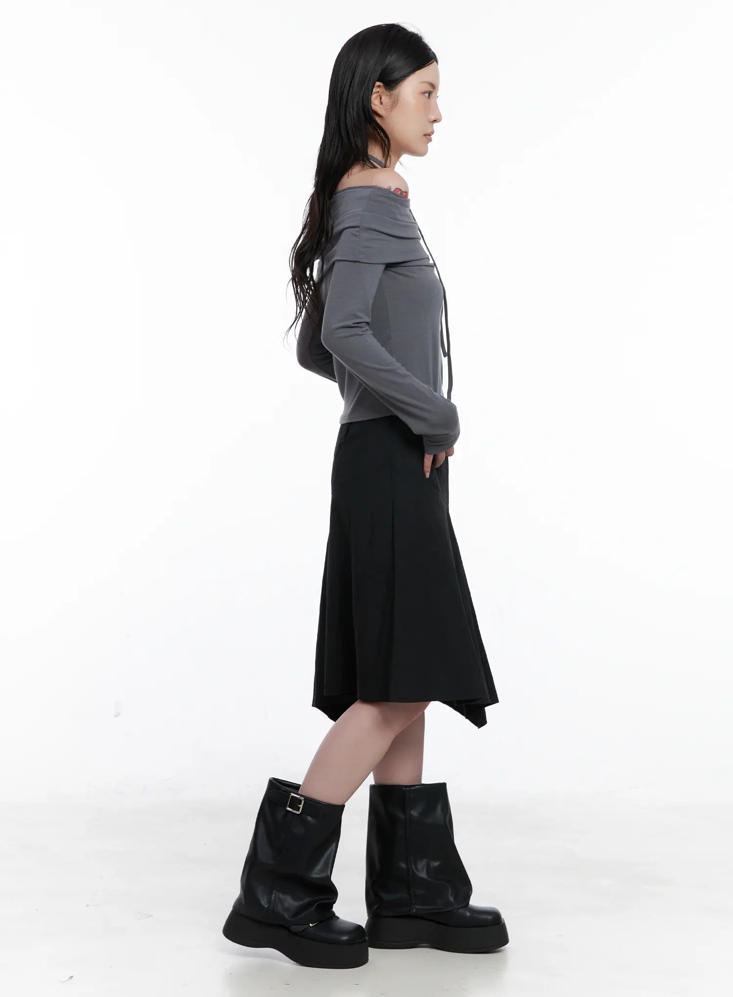 Asymmetrical Midi Skirt CS526