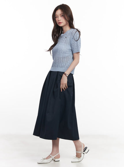 cable-knit-short-sleeve-sweater-cy515