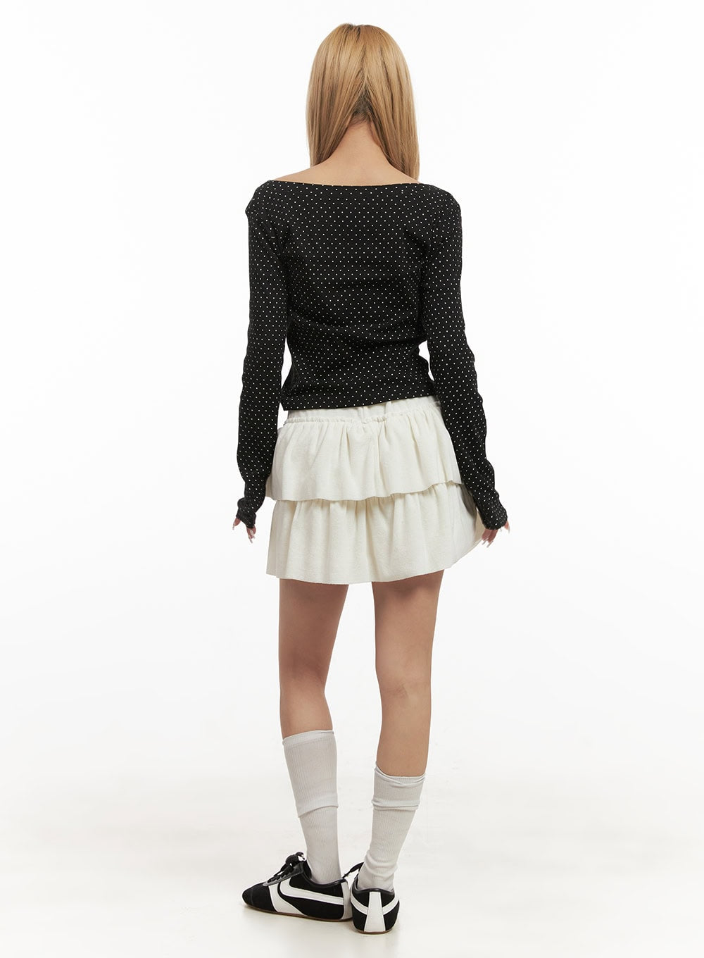 velvet-ruffle-mini-skirt-cj508