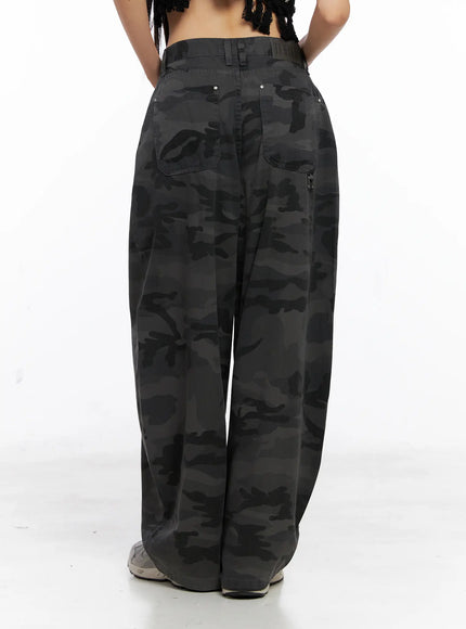 Anaya Camo Print Baggy Cotton Pants CS511
