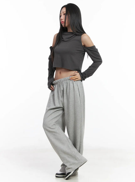 Cut-Out Crop Hood Long Sleeve Top CD529