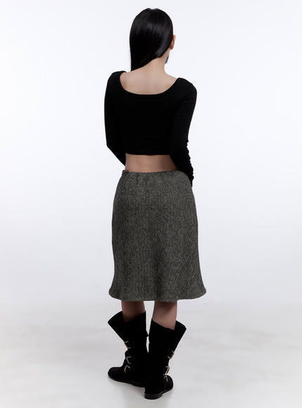 Cozy Flared Midi Skirt CJ509