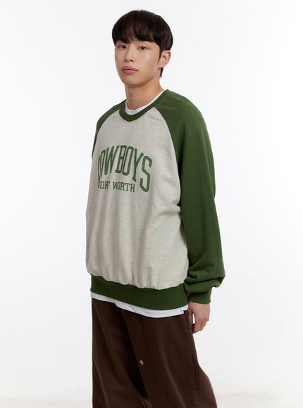 Men's Graphic Long Sleeve Raglan Sweatshirt IA504