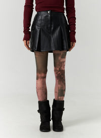 faux-leather-pleated-mini-skirt-cn317