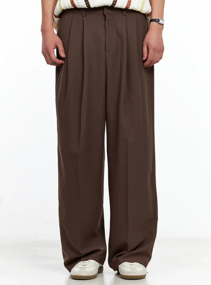Men's Pleated Wide-Leg Pants IL511