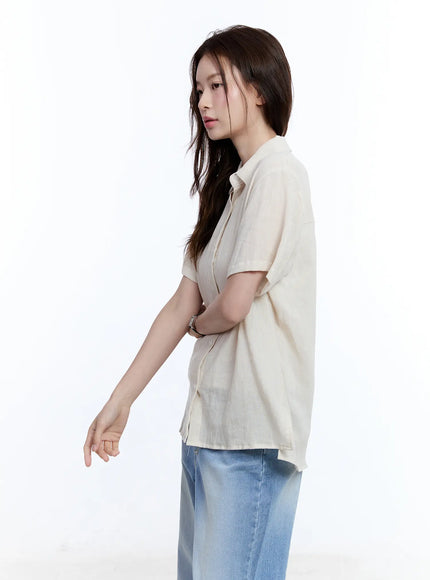 Linen Short-Sleeve Collared CU513