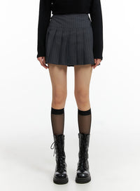 striped-pleated-mini-skirt-if402