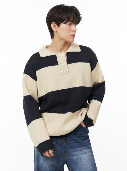 mens-stripe-buttoned-collar-sweater-ij517