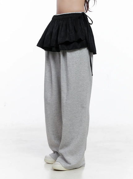 Ruffle Layered Wide-Leg Pants CS519