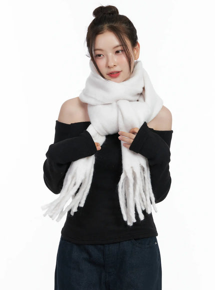 Fringed Solid Scarf IN513