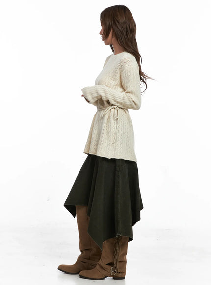 Cable Knit Sweater and Scarf Set CO513
