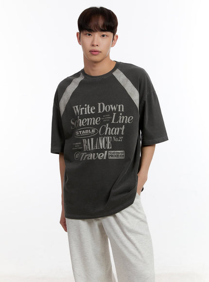 Men's Washed Graphic T-Shirt IA507