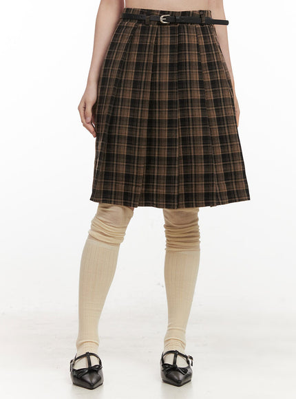 checkered-pleated-midi-skirt-ij527