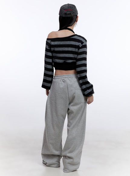 Cozy Pintuck Wide-Leg Sweatpants CJ509