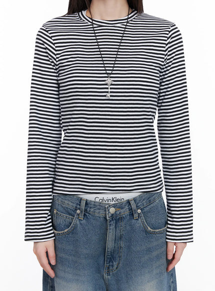 Slim-Fit Striped Long Sleeve Tee CM526