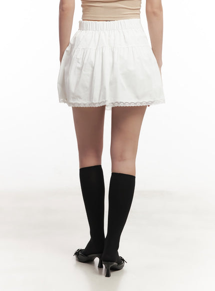 shirred-lace-mini-skirt-cm531