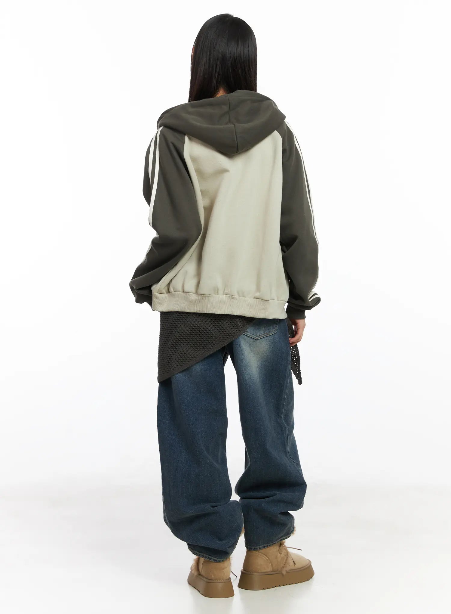 Eliza Fleece-Lined Washed Wide Leg Jeans CD518