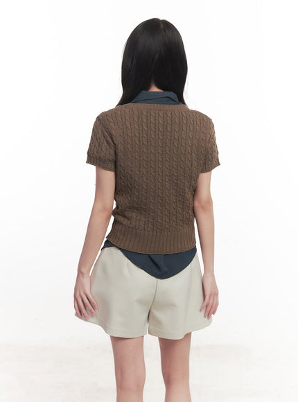 cable-knit-short-sleeve-sweater-ca510