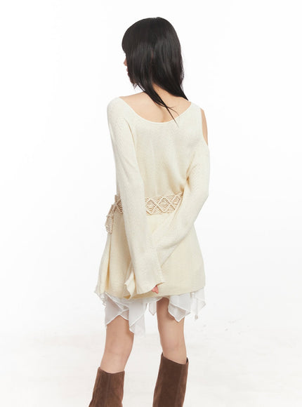 cut-out-maxi-sweater-with-belt-and-corsage-ca522