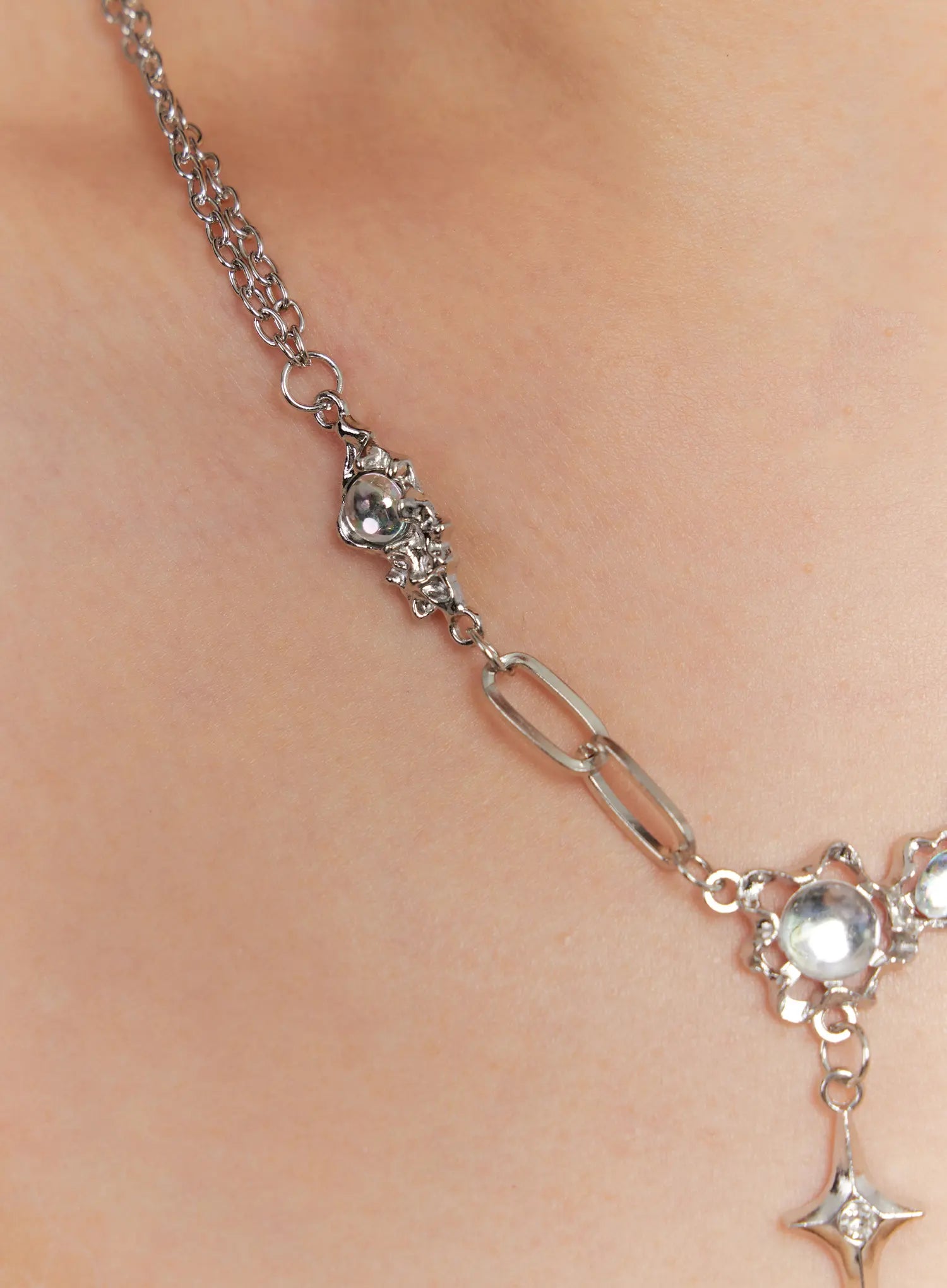 Crystal Chain Link Necklace IO527