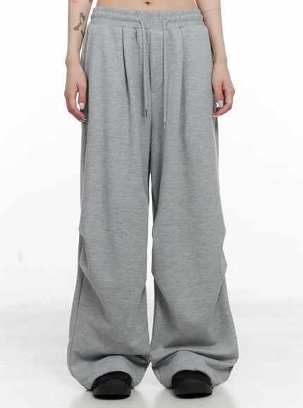 Pintuck Wide Leg Sweatpants IS508