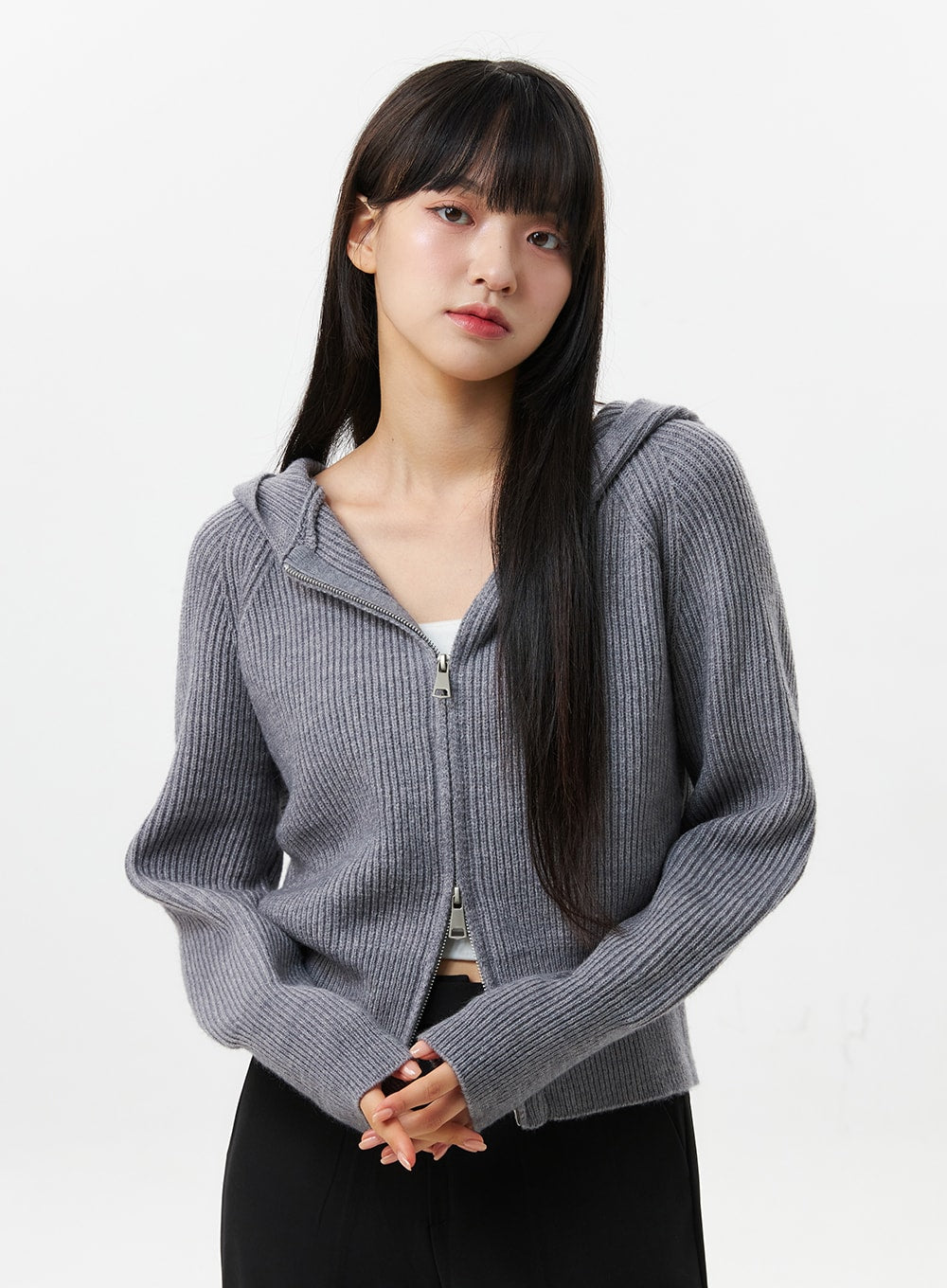 アウターその他 HUECLOSET Lettering hooded zip-up knit SE12 2plan】Galaxy lettering hooded zip-up knit (2plan/パーカー