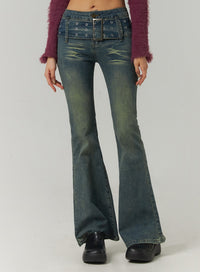 Flare jeans hot sale buckle