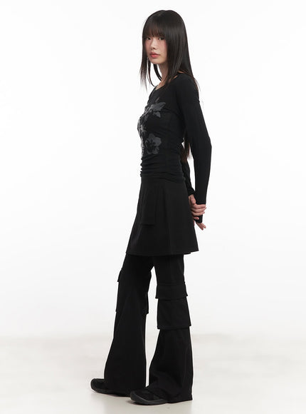 slim-fit-flared-pants-wrap-skirt-set-cm520