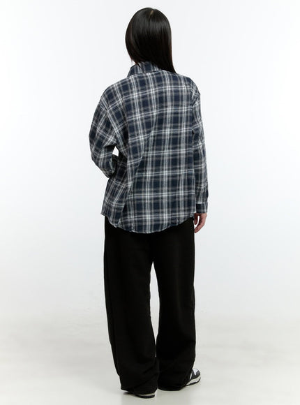 loose-fit-checkered-buttoned-shirt-cf507