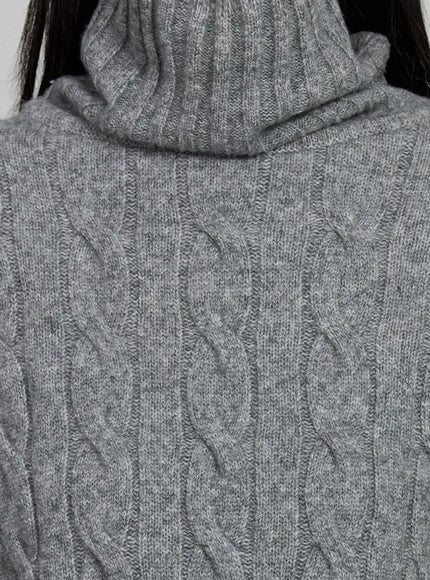 Cable Knit Turtleneck Sweater IJ502