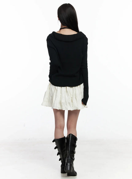 frilled-v-neck-cardigan-ij529