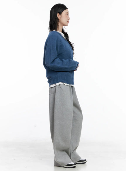 Oversized V-Neck Knit Sweater CS529