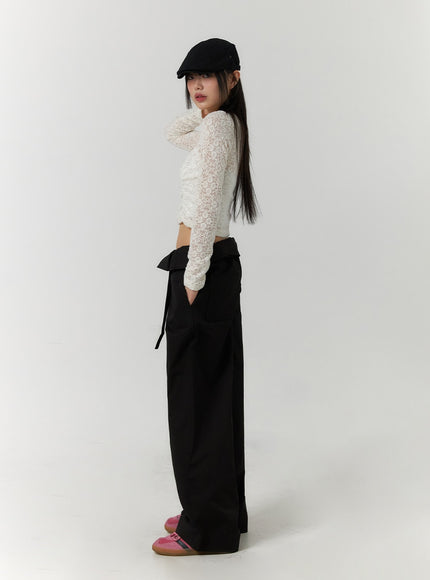 solid-detail-waist-straight-pants-cf406