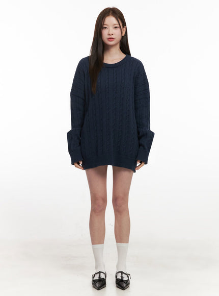 Cable Knit Oversized Sweater IF505