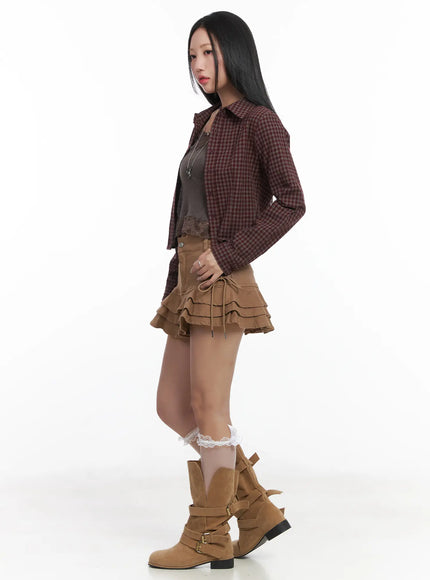 classic-check-print-cropped-blouse-cd530