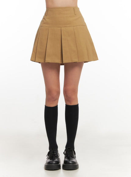 High-Waisted Pleated Mini Skirt  IM513