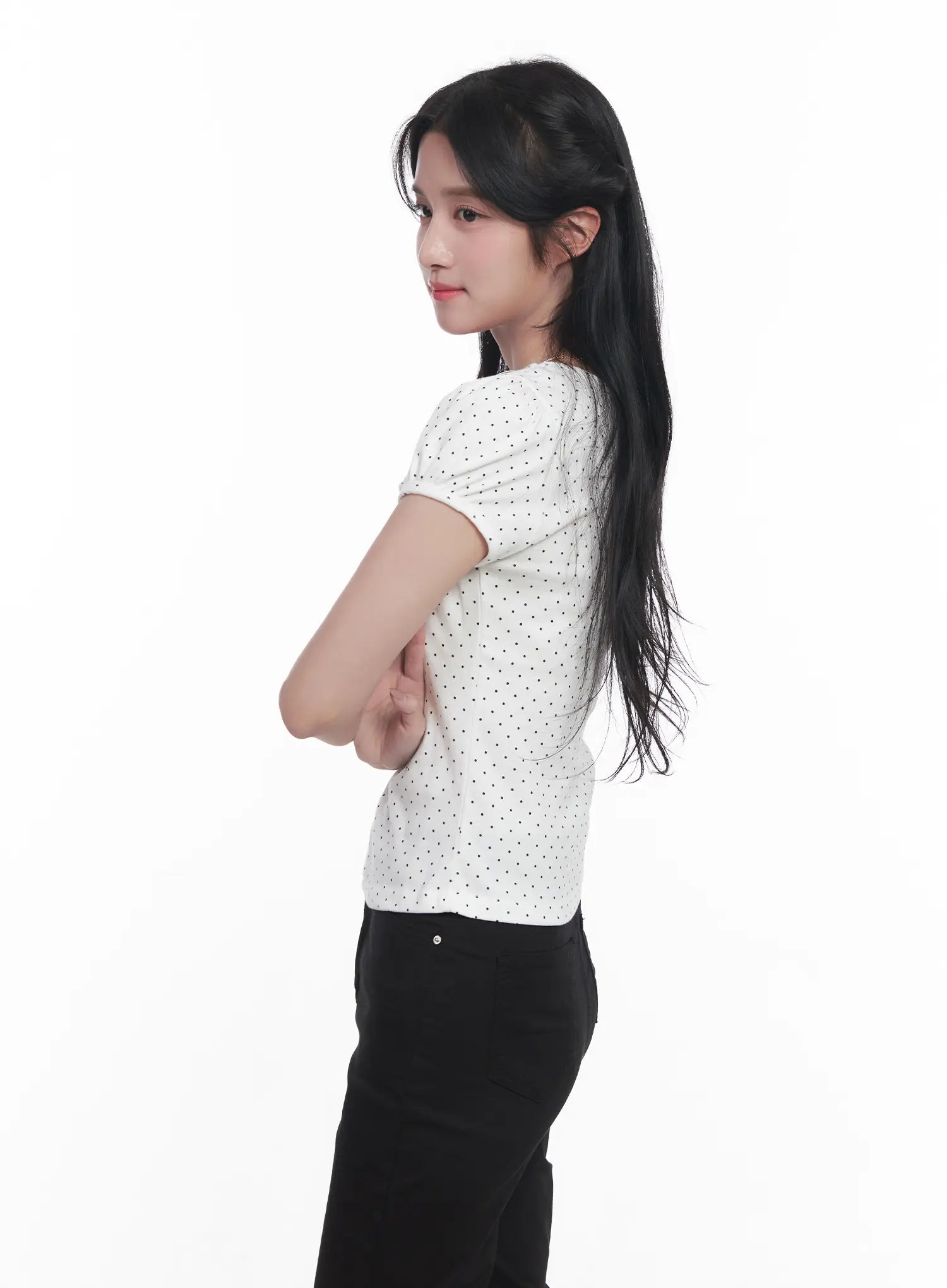 polka-dot-v-neck-tee-cu525